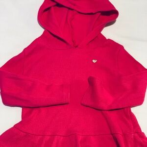 Girls' Pink Hooded Sweater Dress